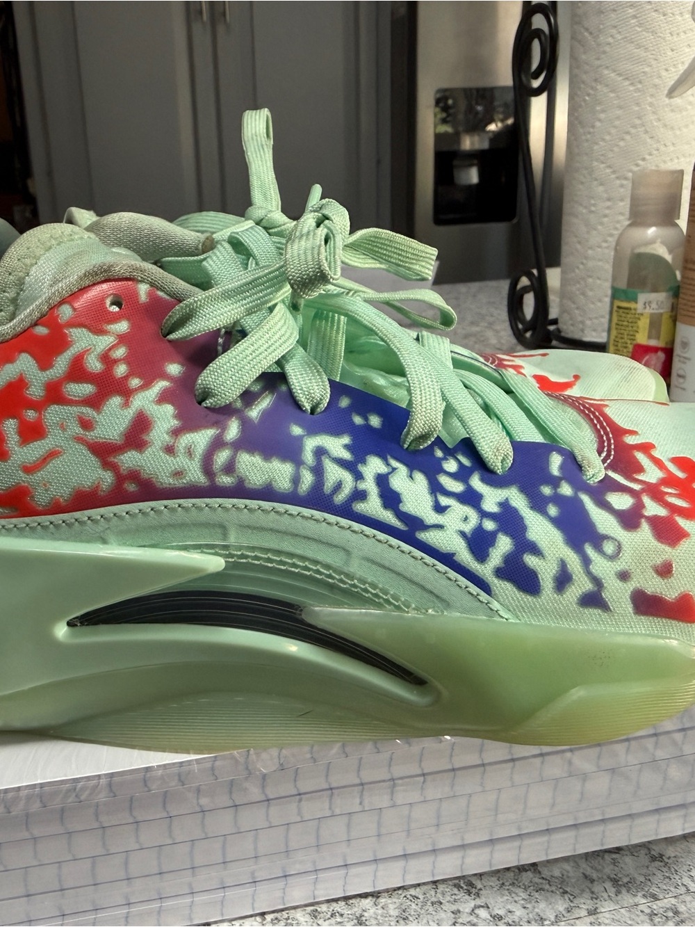 Jordan Kids Mint Green Multicolor Patterned Sneakers